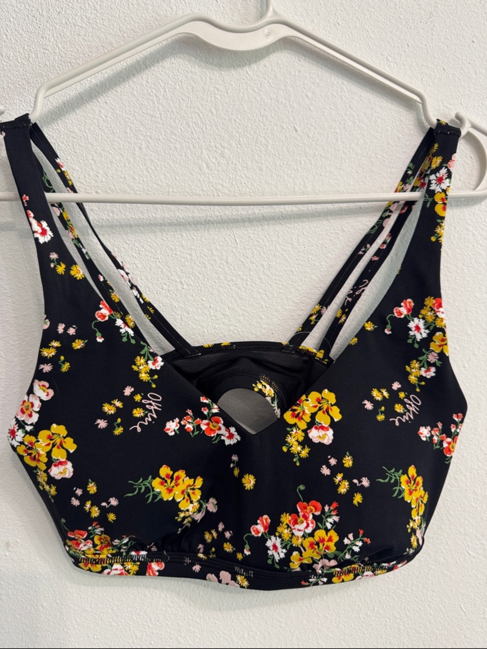 Offline by Aerie Black Floral Wireless Bralette - Women sports bra size M